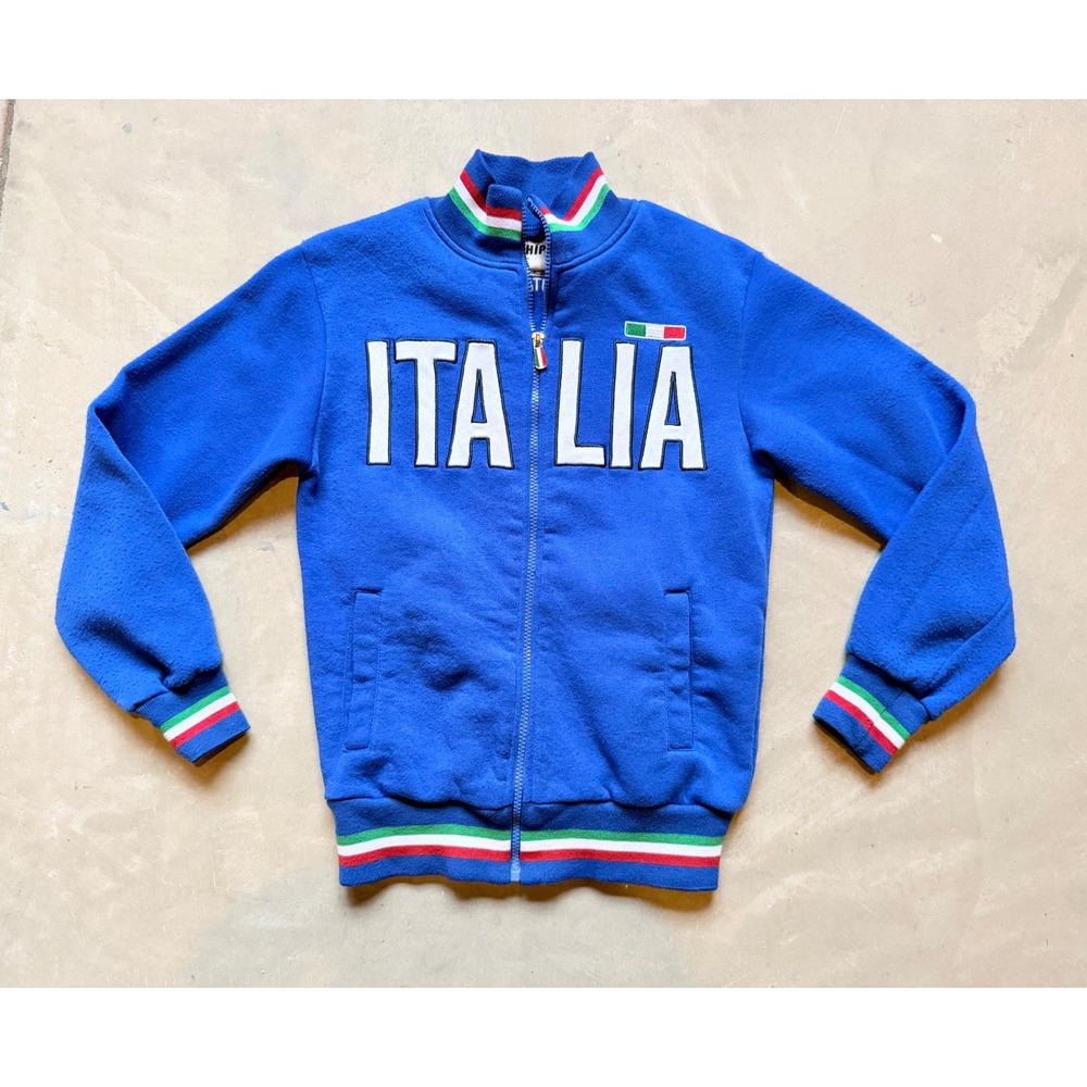 Chip Aliati Italia Track Jacket Blue Full Zip Italian Flag‎ Striped Mens Small